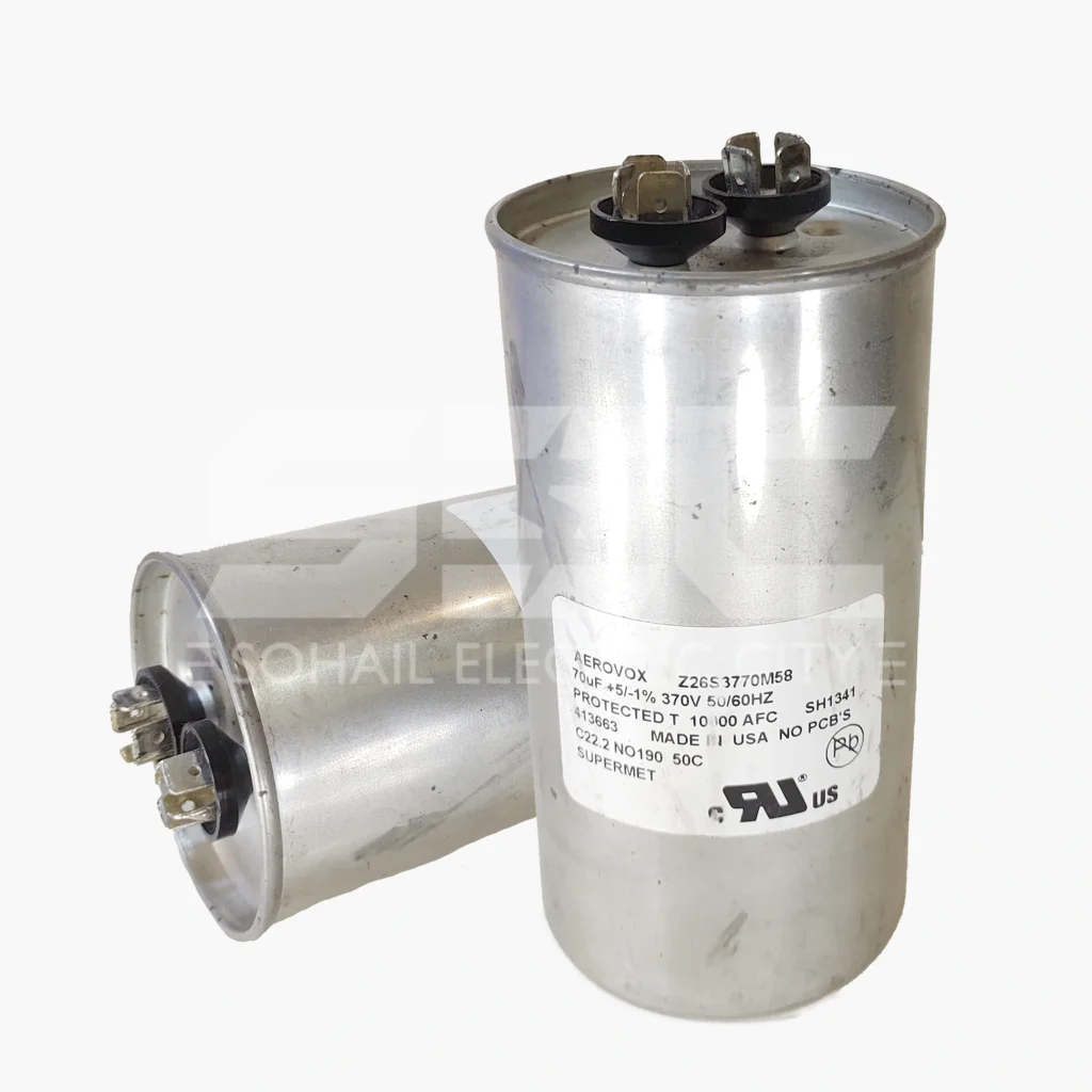 Aerovox 70uF 370V AC Run Capacitor - Z26S3770M58 Made in USA