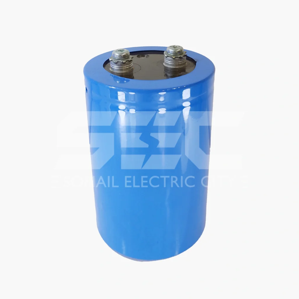 Industrial Grade Screw Terminal Electrolytic Capacitor - High Capacity Blue Cylindrical Capacitor