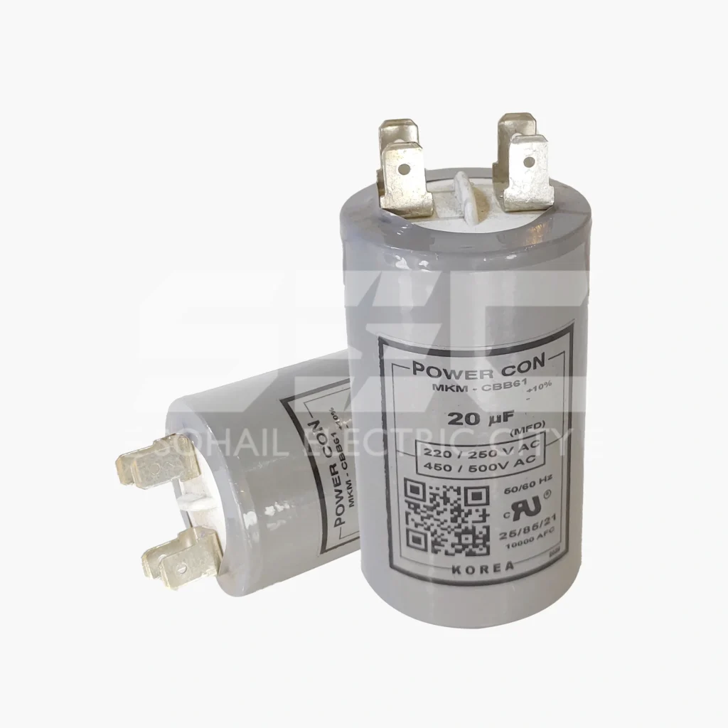 Powercon 20uF 450V/500V AC Run Capacitor - MKM-CBB61 Korea Technology