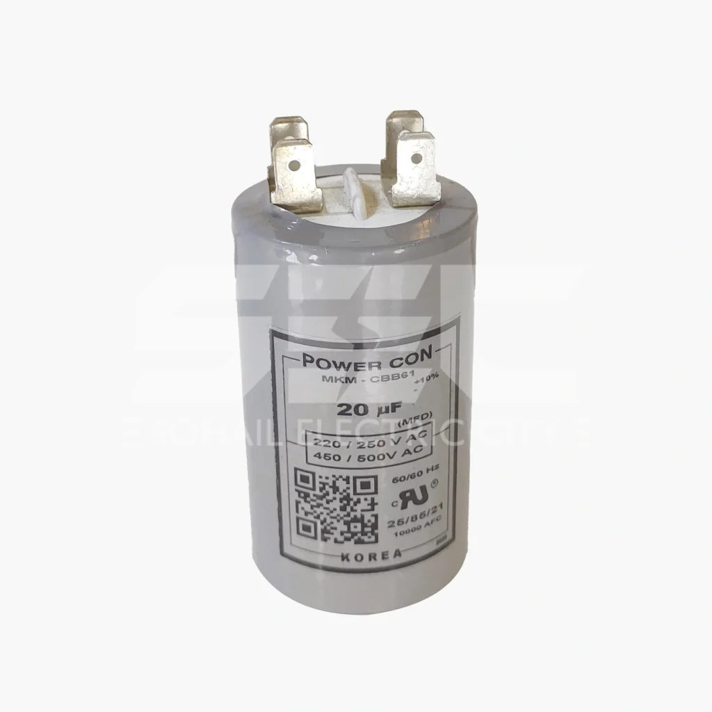 Powercon 20uF 450V/500V AC Run Capacitor - MKM-CBB61 Korea Technology