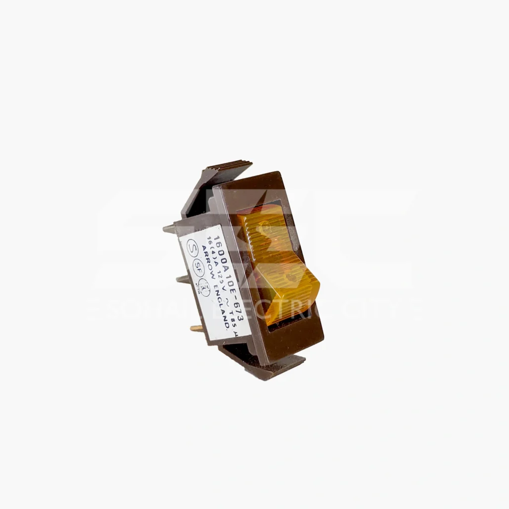 Arrow England 1600A 10E-673 Rocker Switch - Amber Neon Illuminated