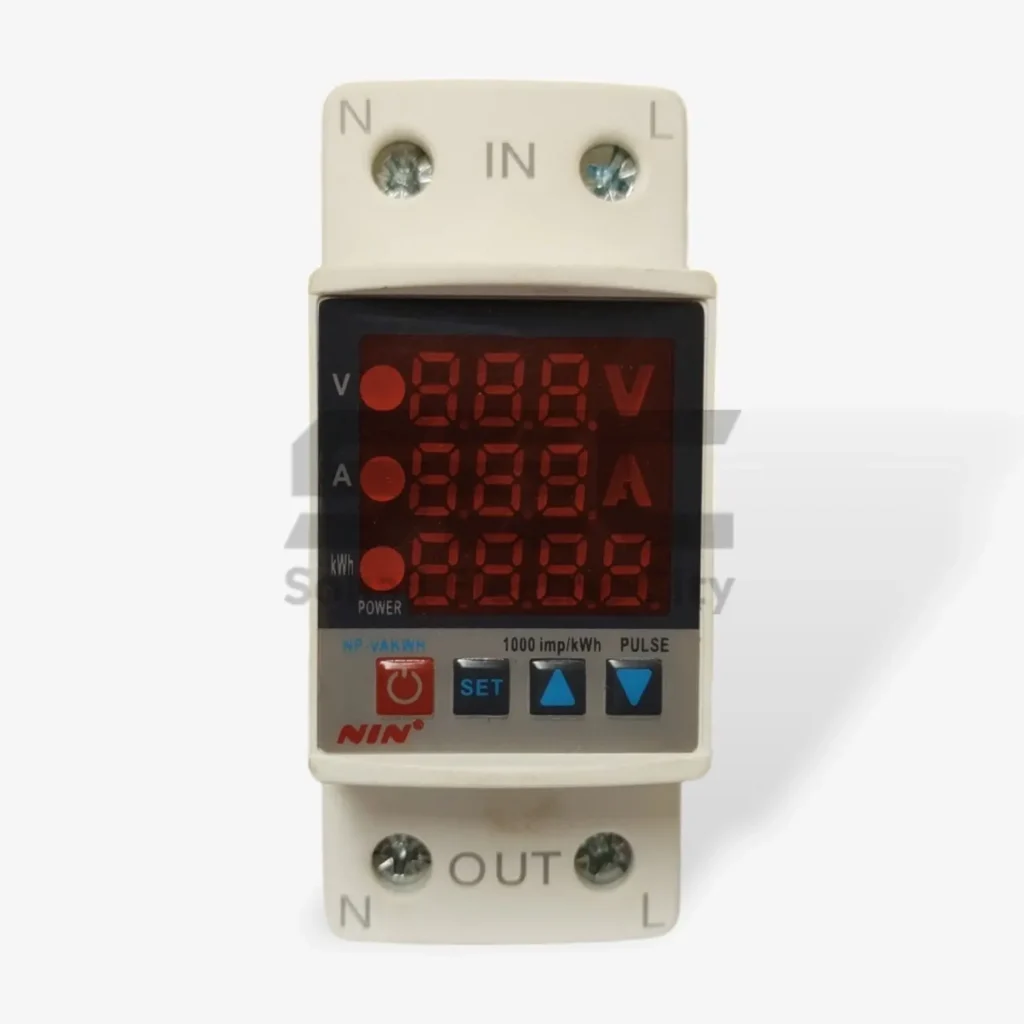 NIN NP2-VA-KWH 63A Over & Under Voltage Protector Relay with Energy Monitoring