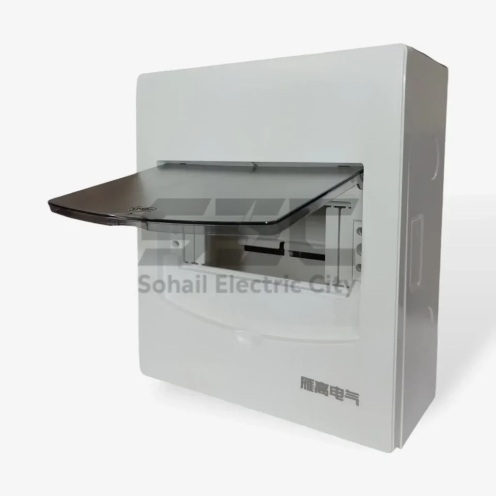 7-Way Distribution Panel Box – Surface & Flush Mount, with Transparent Cover