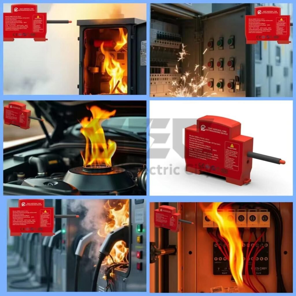 Automatic Fire Extinguisher Device & Fire Extinguisher Breaker – DIN Rail Mount for Electrical Cabinets & Server Racks