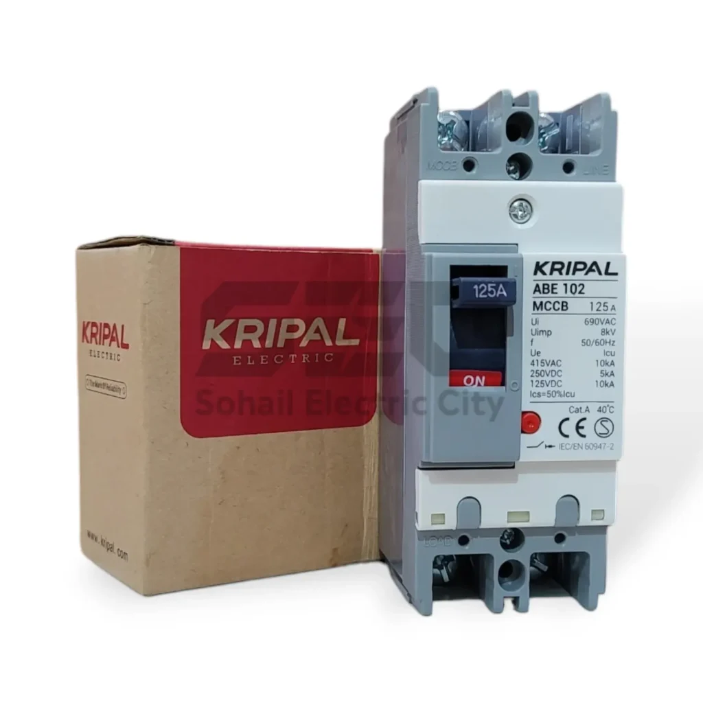 Kripal ABE-102 MCCB 125A – 2 Pole Molded Case Circuit Breaker, 690V