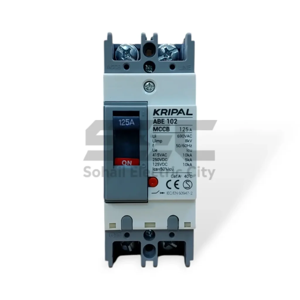 Kripal ABE-102 MCCB 125A – 2 Pole Molded Case Circuit Breaker, 690V