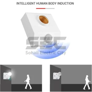 Motion Sensor E27 LED Lamp Base Holder – 220V, 120° Infrared Sensor
