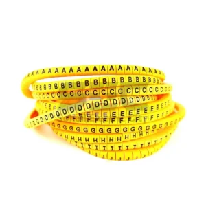 PVC Yellow Cable Markers Labels – Alphabet, 1.5-6mm