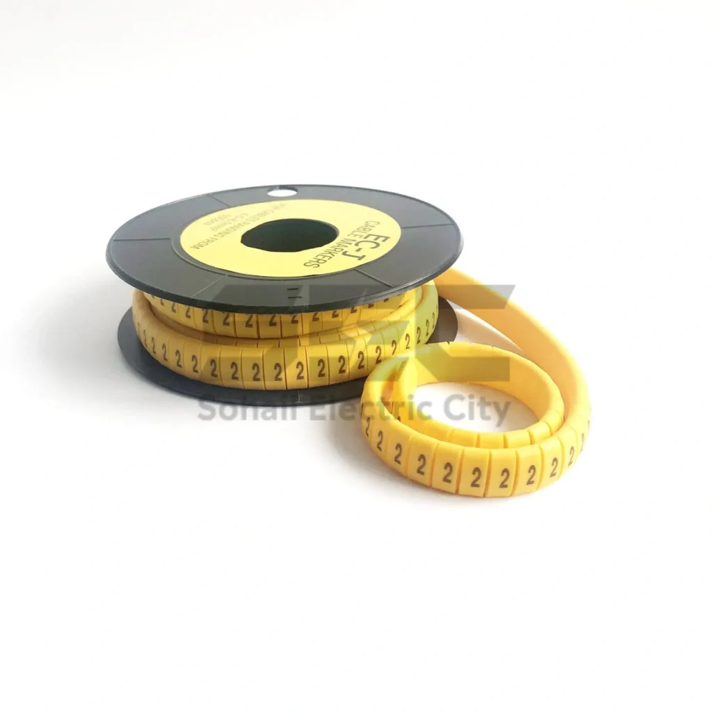 PVC Yellow Cable Markers – Number 0-9, 1.5-6mm
