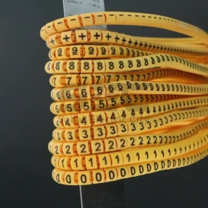 PVC Yellow Cable Markers – Number 0-9, 1.5-6mm