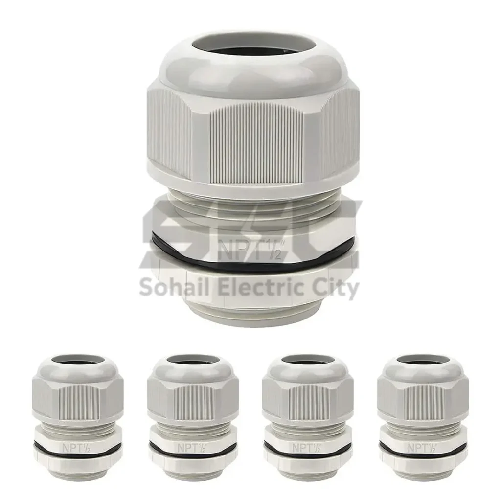 Waterproof PVC Cable Glands – Strain Relief Connectors (PG7 to PG63)