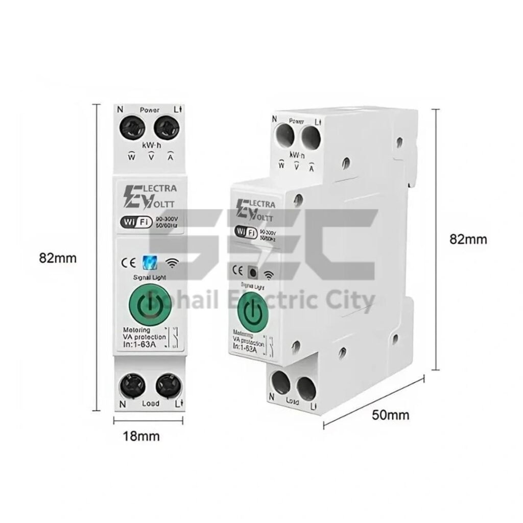 WiFi Smart Circuit Breaker 63A – DIN Rail | Tuya, Alexa & Google Assistant